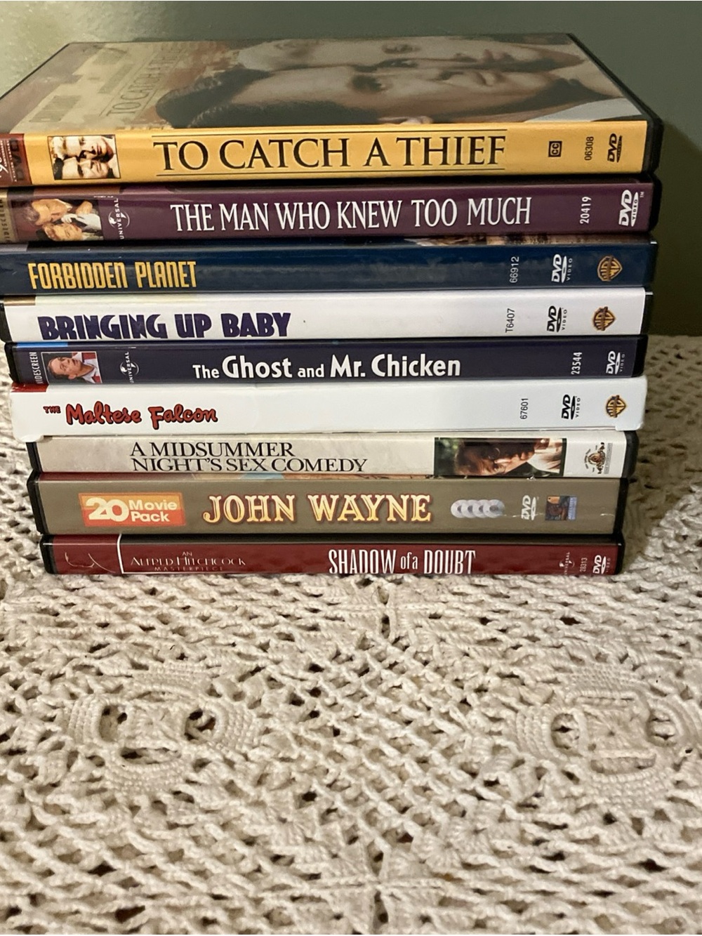 Lot of 9 Vintage Oldie Movie DVD's-Bogart John Wayne Grant